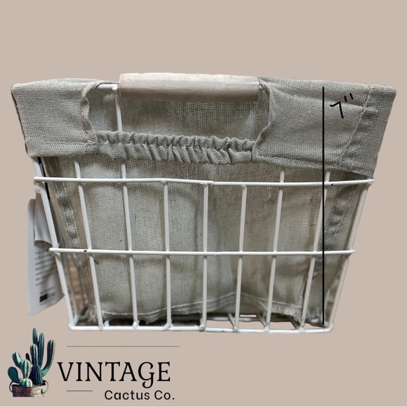 NWT! Rae Dunn Metal “Diapers” Storage Basket w/Fabric Liner NWT - Picture 4 of 8